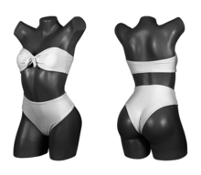 Fixed Brazilian Bikini With Bandeau Top With Front Knot