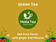 Chá verde solúvel - frutas vermelhas, com hibisco e gengibre