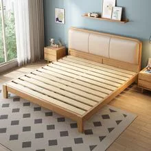 Modern Simple Style Twin Beds Double Bed Wood Bed