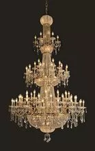 Non-standard custom size luxury villa foyer 3 floors of gold crystal chandeliers