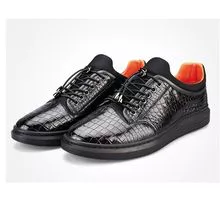 Sapatos de couro de crocodilo masculinos de couro genuíno high-end negócios casual roupa formal masculina coreano tendência casu