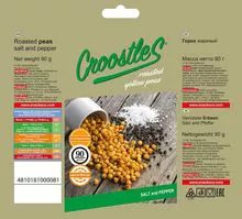 Ervilhas amarelas roasted com sabor do sal e da pimenta