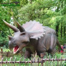 Estátua de dinossauro animatrônica de parque temático ao ar livre em tamanho real para decorações de parque