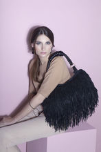 Leather Bag with Braided Fringes
