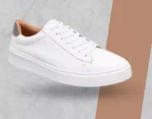 MEN LEATHER SNEAKERS - WHITE/GREY