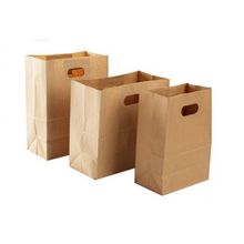 Bolsa de papel troquelada con asa, a precio de fábrica, para compras, transporte y embalaje con logotipo personalizado.