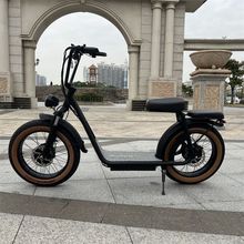 Scooter elétrica com bateria de lítio de 20 polegadas, acionamento duplo, 48V, 15Ah, com suporte para celular e alto-falante Bluetooth
