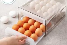 Double layer foldable egg box