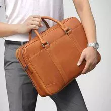 Leather laptop bag