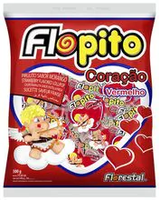 Flopito Red Heart Strawberry Lollipops