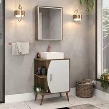 Conjunto de mueble de baño, espejo y lavabo Ghana de 60 cm suspendido