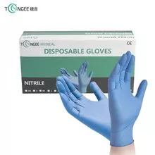 BLUE NITRILE GLOVES DISPOSABLE POWDER-FREE LATEX PVC VINYL NITRILE BLEND GLOVES