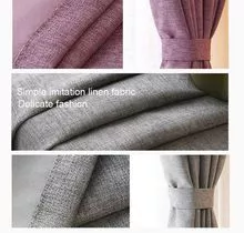 Good quality Darkening Drapes Thermal Insulated Solid Linen Window curtain