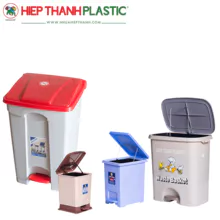Cubo de basura, cubo de polvo de pedal, cubo de basura oscilante, papelera, papelera Hiep Thanh plástico hecho en Vietnam