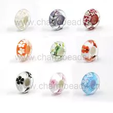 Murano Stone Dichroic Glass Beads with Large hole Size Multicolored