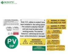 Advertencia solar pegatinas etiqueta de advertencia solar etiqueta de aviso solar etiqueta grabada