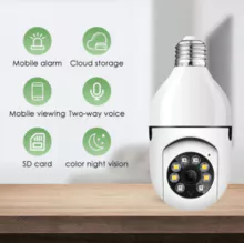 Sistema de Seguridad Inteligente - Cámara en Formato de Bombilla 1080P 360° Colorida e Infrarroja con WiFi