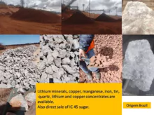 Minerais de Litio, Minerais de Ferro , Manganes, Quartzo, Cobre, Estanho, Carbonato de Litio