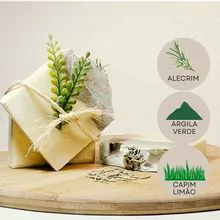 Sabonete natural de alecrim, capim limão e argila verde 100g – Arte da Cosmética