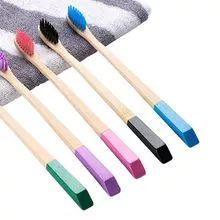 Cepillo de dientes de bambú con cola en forma de T, material degradable respetuoso con el medio ambiente TXW-012A