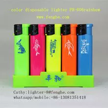 2017 new design electronic lighter logo lighter promotion good quality FH-606rainbow