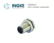 INGKE，1838420-2，M12，4 PIN，圆形连接器插头，公，焊接。