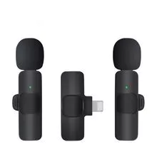 无线领夹式麦克风 K9 双翻领麦克风 - 多功能适用于 iPhone - 播客、广播、卡拉 OK