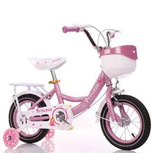 Bicicleta infantil princesa para crianças de 3 a 8 anos, estrutura de aço de alta qualidade para andar