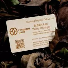 Láser grabado tarjetas de visita de madera