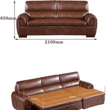 Sofá-cama dobrável moderno minimalista funcional combinação de canto arte em couro móveis para sala de estar sofá-cama