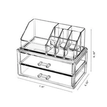 M-8228 Hot Sale Make Up 2 Drawer Storage Organizer Box Acrylic Makeup Organizer