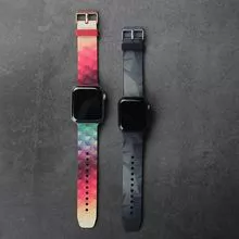 Conveniente para Apple relojes IWATCH1/2/3/4 pintado con estilo pulsera de offsctdruckereien de silicona pulsera Apple Watch Relojes de manzana 38mm 42mm