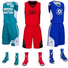 Traje de uniforme de baloncesto Jersey de juego para adultos con cuello en V de bolsillo de doble cara para hombres