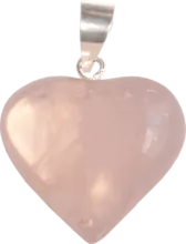 Pingente de Coração de Quartzo Rosa
