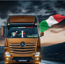 truck National flag color patriotism heart lampa