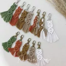 Macrame Hobo Keychain Chaveiro Artesanal Saco Pendente Dese mão Carro Chaves Dia das Mães Presente Moda Joalheria Acessórios Atacado
