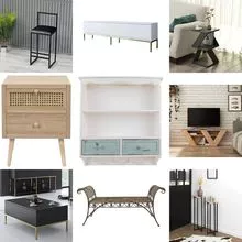 €468 – Lot No. 3: 13 pcs of branded furniture mix (A/B/C), customer returns, House Nordic, Wenko, FLEXA &amp; more