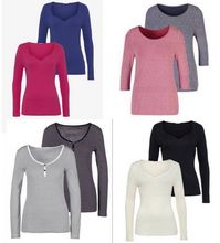 Desde 2,30 € por 2 elegantes camisetas de manga 3/4 para mujer por paquete: nuevo catálogo alemán, tallas 38-56, listas para enviar.