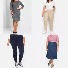 from €3.90/piece – Sheego women's clothing L–XXXL, new, no underwear, blouses, dresses, jeans, in stock, worldwide shipping