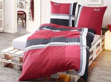 € 4,50 por conjunto – conjunto de cama de algodão de 2 peças da Alemanha, vermelho, reversível, fecho de correr, 180 unidades em estoque, pronto para envio