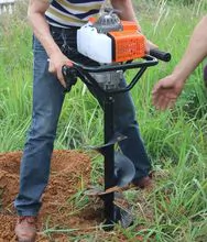 Manual earth auger dig hole machine