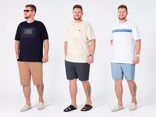 Camiseta de talla grande para hombre, Bermudas