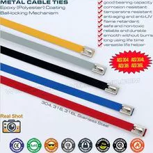PVC Polyester Coated Ball-locking Metallic Cable Tie Stainless Steel Type 316L, 316, 304