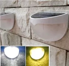太阳能面板 6 LED 装订线光室外花园围墙，游说通路灯泡灯白和暖白