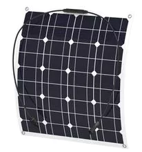 Kit del módulo fotovoltaico de 50W 18V semi Flexible Panel Solar Mono célula para cargador de coche de RV barco yate