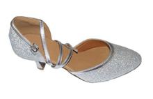 Señoras Cubo de agua Plata Flash Zapatos de baile modernos Zapatos de rendimiento Zapatos de boda
