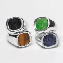 Exclusive Collection of 925 Silver Rings with Natural Gemstones