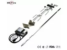 Universal Rotisserie Kit For Use With Burner Grills Square Spit Rod Electric Motor 