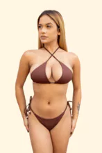 Set top y bragas de baño Satorini - Marrón