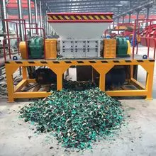 中国金属破碎机制造商双轴废金属切碎机金属废料油罐破碎机塑料橡胶木材粉碎机